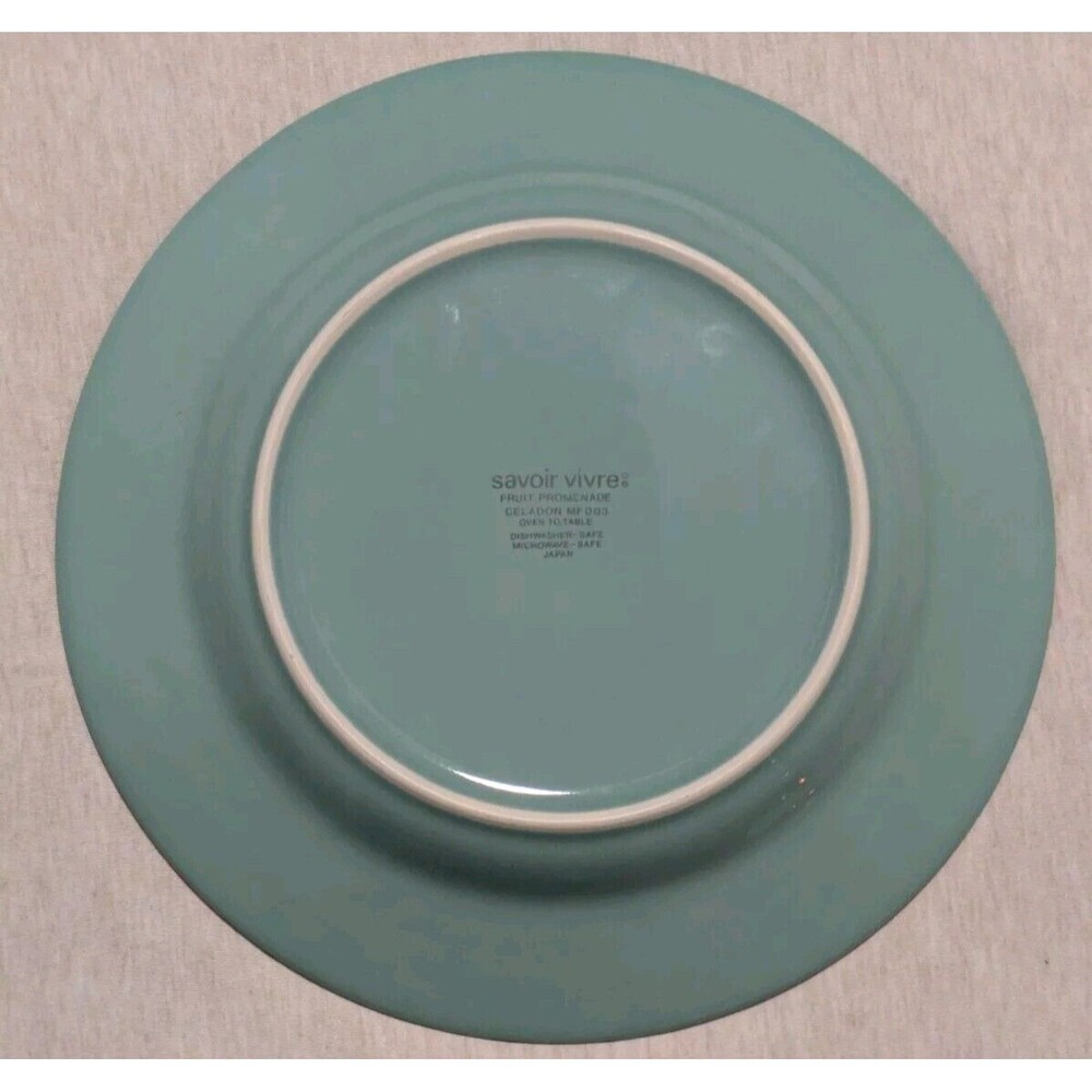Savoir Vivre Fruit Promenade Celadon MF003 Chop Plate 12.25" Round Platter EUC - Picture 5 of 7